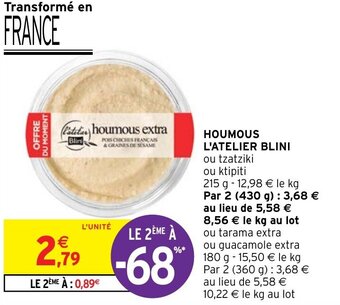 Intermarché Hyper HOUMOUS L'ATELIER BLINI offre