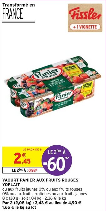Intermarché Hyper YAOURT PANIER AUX FRUITS ROUGES YOPLAIT offre