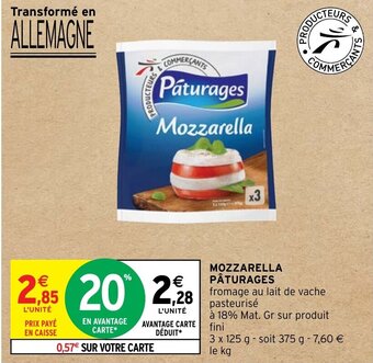 Intermarché Hyper MOZZARELLA PÂTURAGES offre