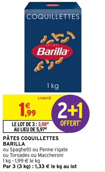 Intermarché Hyper PÂTES COQUILLETTES BARILLA offre