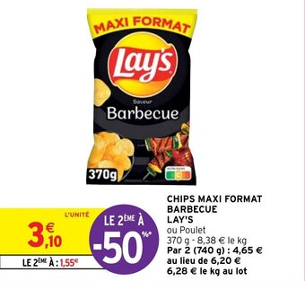 Intermarché Hyper CHIPS MAXI FORMAT BARBECUE LAY'S offre