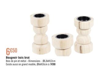 Casino Supermarchés Bougeoir bois brut offre