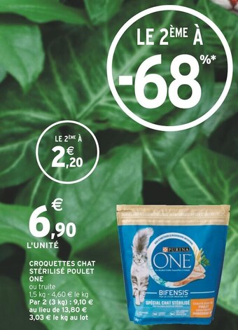 Intermarché One croquettes chat stérilisé poulet offre