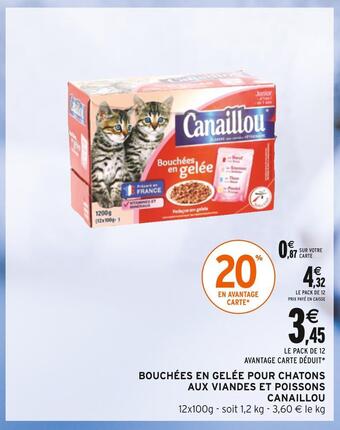 Intermarché Canaillou bouchées en gelée pour chatons aux viandes et poissons offre