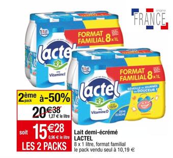 Cora x Carrefour Lactel lait demi-écrémé offre