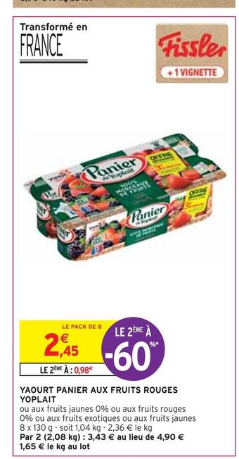 Intermarché Yoplait yaourt panier aux fruits rouges offre