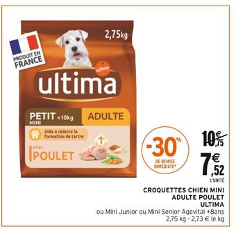 Ultima croquettes chien mini adulte poulet
