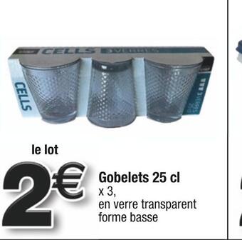 Cora x Carrefour Gobelets 25 cl offre