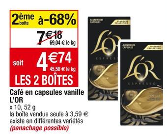 Cora x Carrefour L’or café en capsules vanille offre
