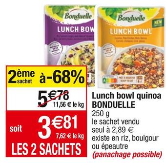 Cora x Carrefour Bonduelle lunch bowl quinoa offre