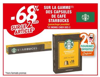 Cora x Carrefour Starbucks -68% sur le 2éme article sur la gamme des capsules de café starbucks offre