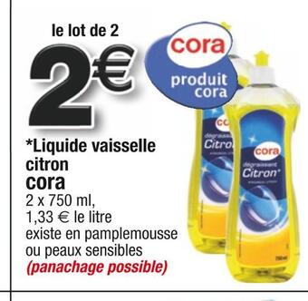 Cora x Carrefour Cora *liquide vaisselle citron offre