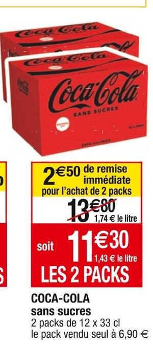 Cora x Carrefour Coca-cola coca-cola sans sucres offre