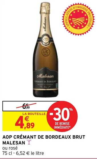 Intermarché Hyper AOP CRÉMANT DE BORDEAUX BRUT MALESAN offre