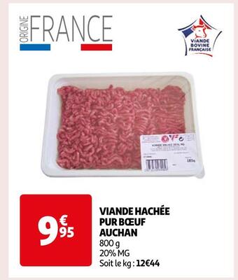 Auchan Supermarché Auchan viande hachée pur bœuf offre