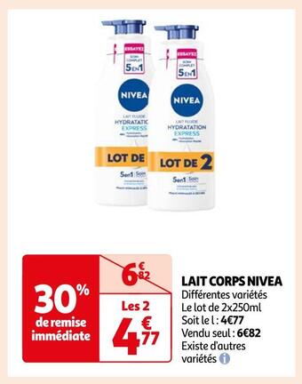 Auchan Supermarché Nivea lait corps offre