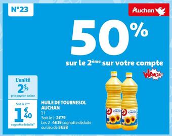 Auchan Supermarché Auchan huile de tournesol offre