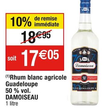 Cora x Carrefour Damoiseau rhum blanc agricole guadeloupe 50 % vol offre