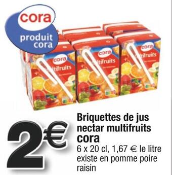 Cora Briquettes de jus nectar multifruits offre