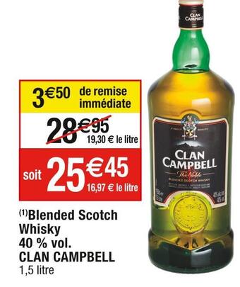 Cora Clan campbell blended scotch whisky 40 % vol offre