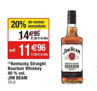 Jim beam kentucky straight bourbon whiskey 40 % vol
