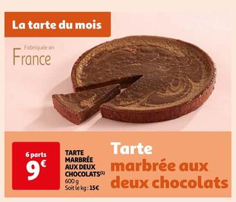 Auchan Supermarché Tarte marbrée aux deux chocolats offre