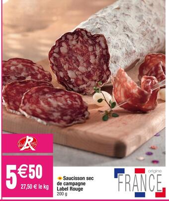 Saucisson sec de campagne label rouge