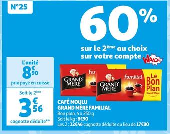 Auchan Supermarché Grand mère café moulu familial offre