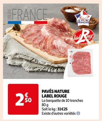 Auchan Supermarché Pavés nature label rouge offre