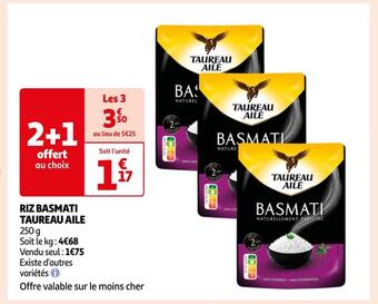 Auchan Supermarché Taureau aile riz basmati offre