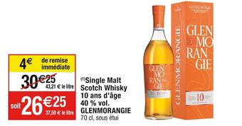 Glenmorangie single malt scotch whisky 10 ans dâĂąge 40 % vol