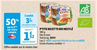 Nestlé p'tite recette bio