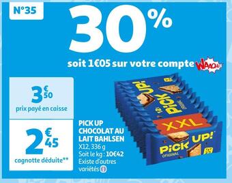 Auchan Supermarché Bahlsen pick up chocolat au lait offre