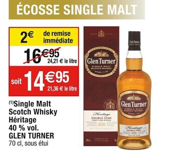 Cora Glen turner single malt scotch whisky héritage 40 % vol offre