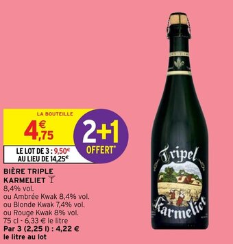 Intermarché Hyper BIÈRE TRIPLE KARMELIET offre