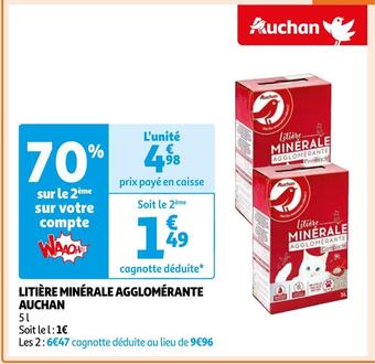 Auchan Supermarché Auchan litière minérale agglomérante offre