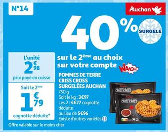 Auchan pommes de terre criss cross surgelées
