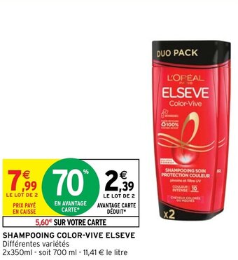 Intermarché Hyper SHAMPOOING COLOR-VIVE ELSEVE offre