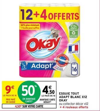 Intermarché Hyper ESSUIE TOUT ADAPT BLANC X12 OKAY offre