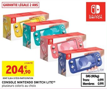 Intermarché Hyper CONSOLE NINTENDO SWITCH LITE offre