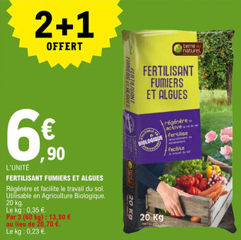 E.Leclerc Jardi FERTILISANT FUMIERS ET ALGUES offre