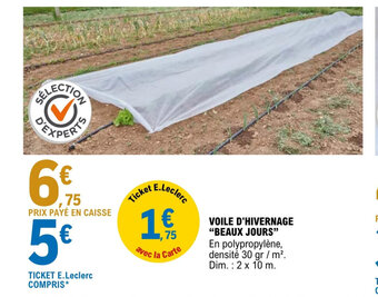 VOILE D'HIVERNAGE "BEAUX JOURS"