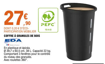 E.Leclerc Jardi COFFRE À GRANULES DE BOIS offre
