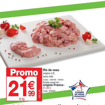 Promocash Ris de veau offre