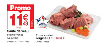 Promocash Sauté de veau offre