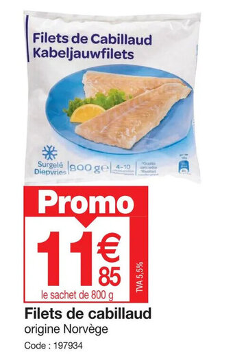 Promocash Filets de Cabillaud offre