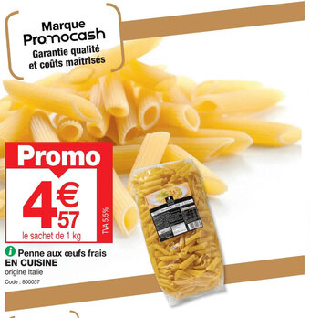 Promocash Penne aux œufs frais offre