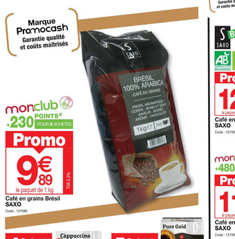 Promocash Café en grains Brésil SAXO offre