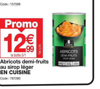Abricots demi-fruits au sirop léger