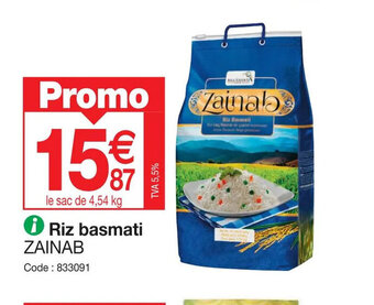 Promocash Riz basmati ZAINAB offre